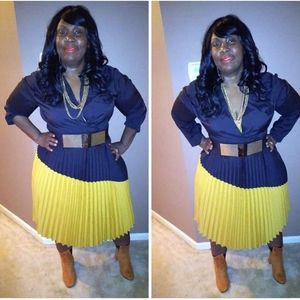 🆕Two tone Pleated Dress Plus Size